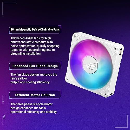 ASUS ROG RYUYJIN III 360 ARGB Extreme White Edition All-in-one AIO CPU Liquid Cooler, AMD Ryzen9000 & Intel Core Ultra Ready, Asetek Gen8 V2 Pump, high Airflow & Static Pressure Magnetic Fans