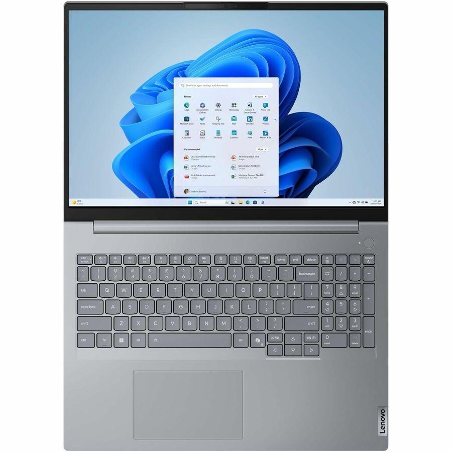Lenovo ThinkBook 16 G9 IRL 21US0002US 16 Touchscreen Notebook - Intel Core 5 210H (2.20 GHz) - 16 GB - 512 GB SSD - Windows 11 Pro - Webcam - Wi-Fi 6E - Arctic Gray