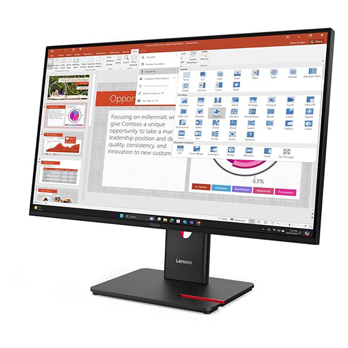Lenovo ThinkVision T27-40 27" 16:9 Full HD 120Hz IPS WLED Monitor, Eclipse Black