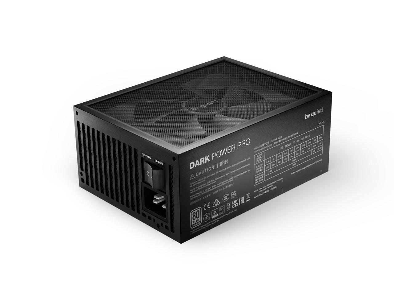 be quiet! Dark Power PRO 13 1600W ATX 3.0 Power Supply | 80 Plus Titanium Efficiency | PCIe 5 | Modular | Overclocking Support | 10 Year Warranty | BN501