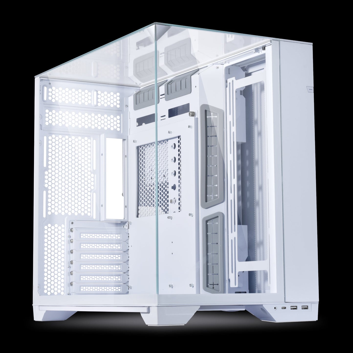 LIAN LI O11 Vision White Aluminum / Steel / Tempered Glass ATX Mid Tower Computer Case ----- O11VW