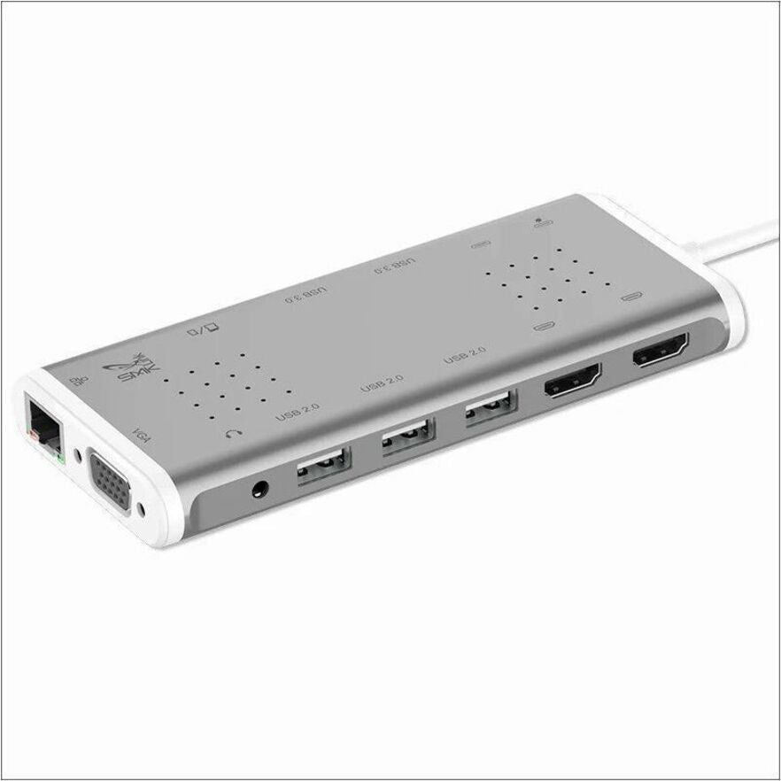SMK-Link USB-C 100W 14-Port Mini Docking Station with Dual 4K Multi-Stream
