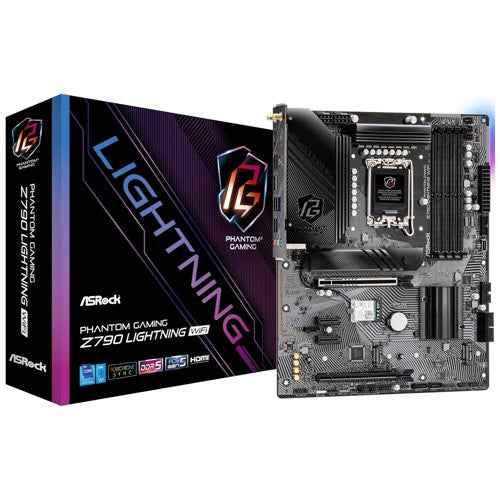 ASRock Z790 Lightning WIFI Desktop Motherboard - Intel Z790 Chipset - Socket LGA-1700 - ATX - DDR5 SDRAM Maximum RAM - DIMM - 4 x Memory Slots - 6 x SATA Interfaces
