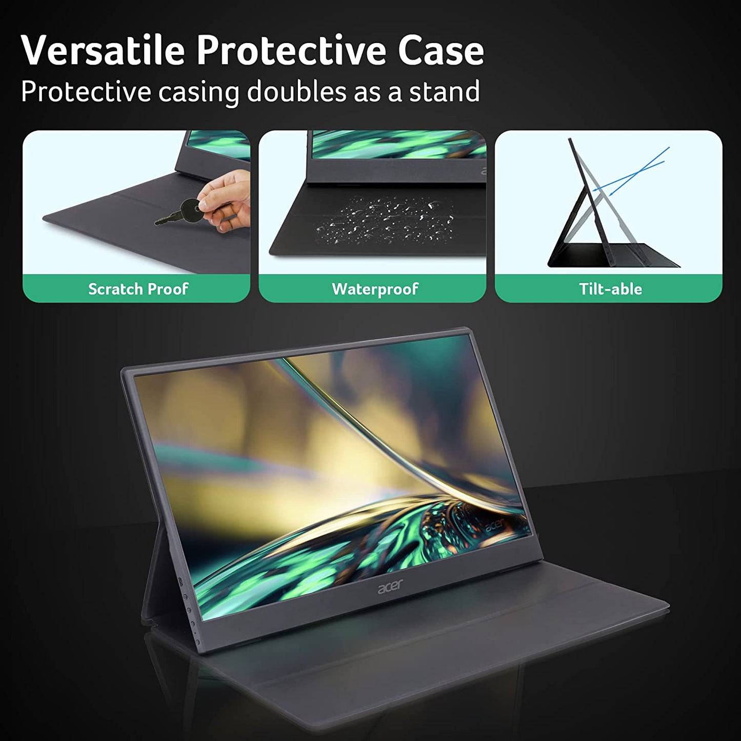 Acer PM161Q ABMIUUZX 15.6" FHD 16:9 Portable Monitor - Black - Dealtargets.com