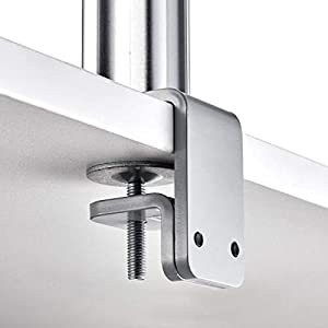 Ad Tec Laptop & Display Monitor Desk/Table Combo Mount, Dual Arms, VESA, Adjustable, Clamp or Bolt Through, Ergonomic, Silver Aluminum(Af-at-NBC-P) - Dealtargets.com