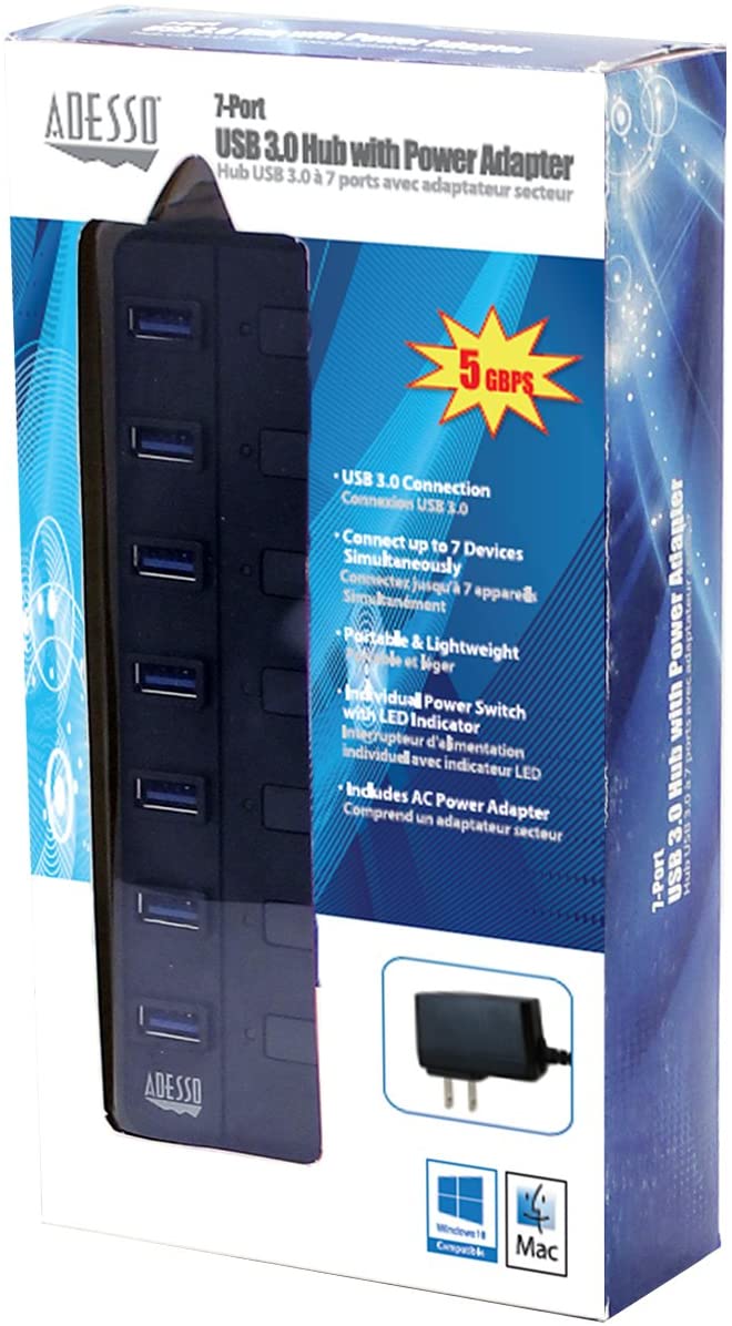 Adesso 7-Port USB 3.0 Hub - Dealtargets.com