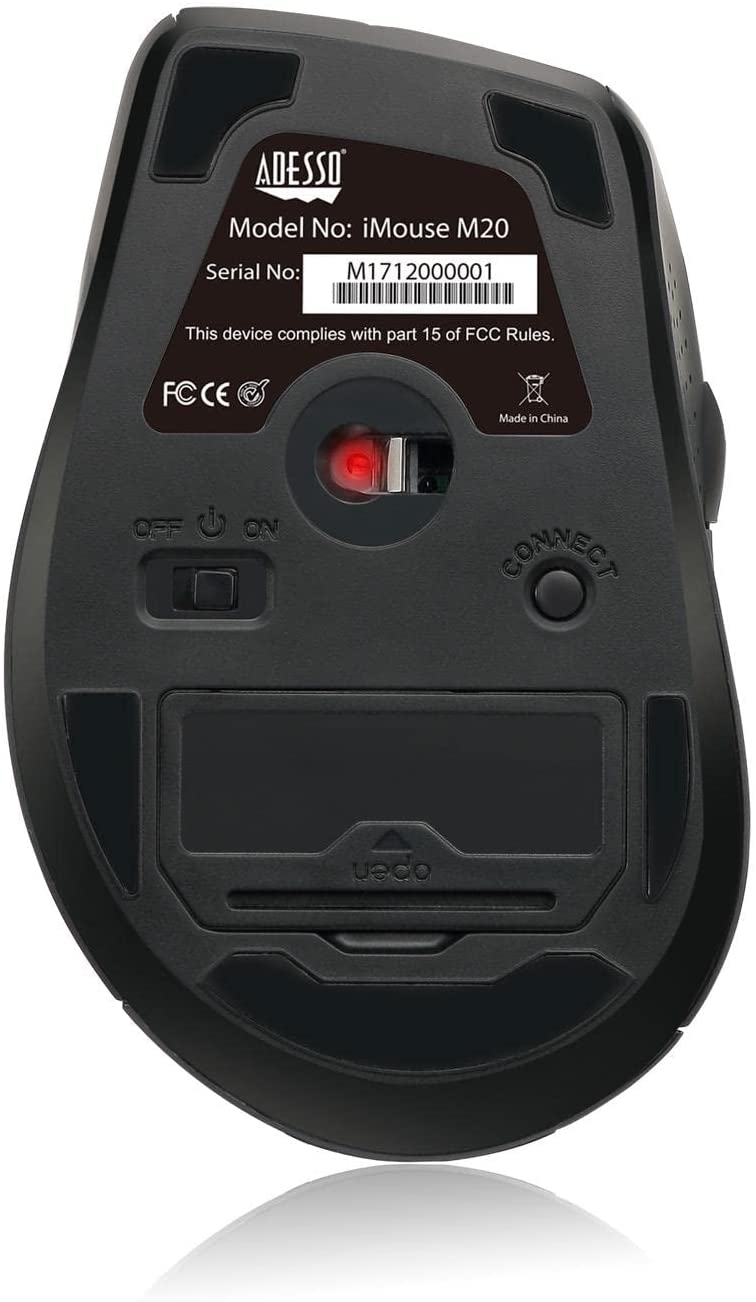 Adesso iMouse M20R – Wireless Ergonomic Optical Mouse, Red - Dealtargets.com