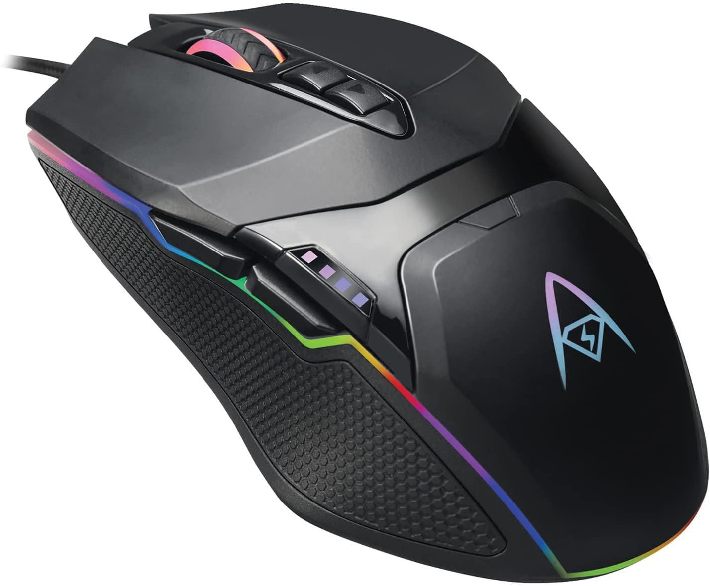 Adesso iMouse X5 RGB Illuminated Gaming Mouse - Optical - Cable - USB - 6400 dpi - Scroll Wheel - 7 Button(s) - Right-Handed Only - Dealtargets.com