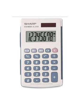 SHARP EL243S Handheld Calculator, Extra Large 8-Digit Display