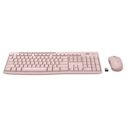 Logitech Wireless Keyboard and Mouse Combo for Windows  2.4 GHz Wireless  Compact Mouse  Rose
