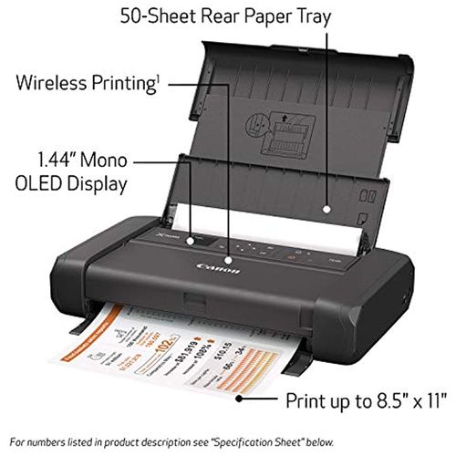Canon PIXMA TR150 Portable Wireless Inkjet Printer - Color - 4800 x 1200 dpi Print - 50 Sheets Input - 500 Pages Duty Cycle