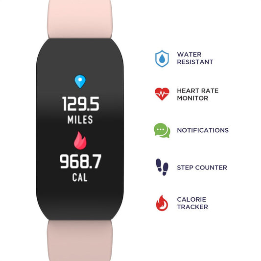 iTouch Active Blush Print Fitness Tracker With USB Cable