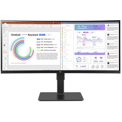LG Ultrawide 34BQ77QE-B 34" Class UW-QHD Curved Screen LED Monitor - 21:9 - Textured Black - 34" Viewable - In-plane Switching (IPS) Technology - Edge LED Backlight - 3440 x 1440 - 1.07 Billion Colors - 300 Nit - 5 ms - Speakers - HDMI