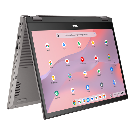 ASUS Chromebook CM34 Flip CM3401FFA-DB31T-CB Zinc 14.0 WUXGA TouchScreen AMD Ryzen 3 7320C 8GB RAM 128GB SSD AMD Radeon Graphics Chrome OS 1Y1ADP Clavier Francais Bilingue Rétro-éclairé