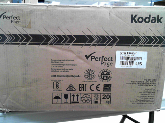OPEN BOX - Kodak QV9720 i3400 Document Scanner - Desktop - Black/Gray