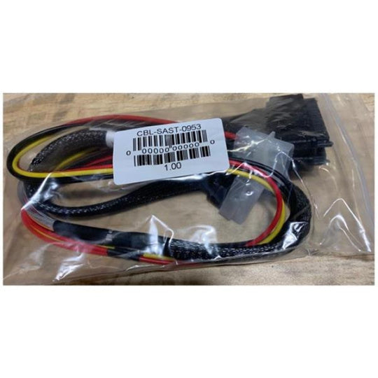 Supermicro 55cm Slimline x8 to 2x U.2 PCIE with Power Cable - 1.80 ft SAS Data Transfer/Power Cable for Server, Add-on Card, Storage Device - First End: 8 x SFF-8654 - Male - Second End: 2 x U.2 SFF-8639, 1 x 4-pin Power - Male - Black, Red, White, Yellow