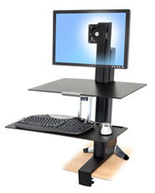 Ergotron WorkFit-S Single HD with Worksurface+ - Up to 30 Screen Support - 29 lb Load Capacity - Flat Panel Display Type Supported27 Width - Desktop - Black
