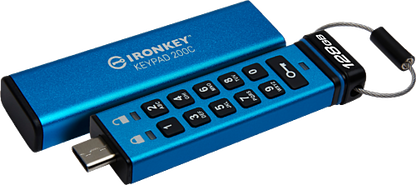 Kingston 128gb Usb-c Ironkey Keypad 200c, Fips 140-3 Lvl 3 (pending) Aes-256