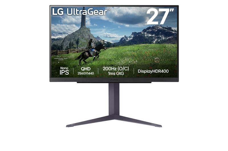 LG 27GS85Q-B Ultragear™ QHD Nano IPS 180Hz (O/C 200Hz) Gaming Monitor| Nano IPS 1ms (GtG) Response time/DisplayHDR™ 400 / VESA Certified AdaptiveSync/NVIDIA® G-SYNC® Compatible/AMD FreeSync™ 27" 2560 x 1440 IPS - Nano IPS Technology