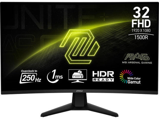 MSI 32  (31.5  Viewable) 250Hz (OC) VA FHD Gaming Monitor 1920 x 1080 81% Adobe RGB / 78% DCI-P3 /101% sRGB MAG 32C6X