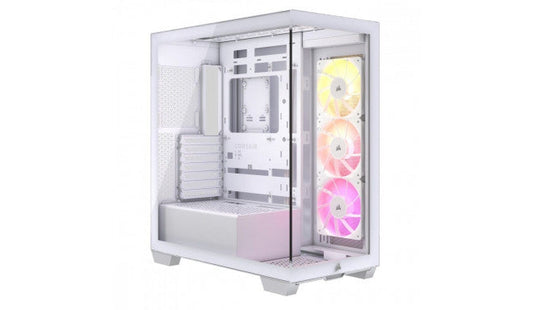 CORSAIR 3500X Tempered Glass Mid-Tower PC Case, White – No Fans Included - Rever