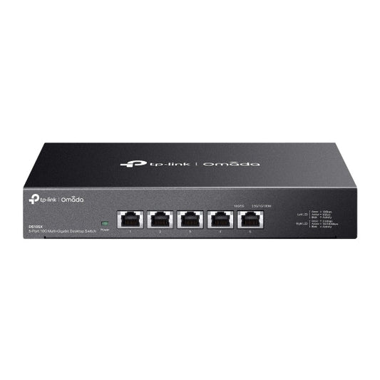 TP-Link Omada 5-Port 10G Desktop Switch - 5 Ports - Gigabit Ethernet, 2.5 Gigabit Ethernet, 10 Gigabit Ethernet - 1000Base-T, 2.5GBase-T, 5GBase-T, 10GBase-T - 21.40 W Power Consumption - Twisted Pair - PoE Ports - Desktop, Wall Mountable