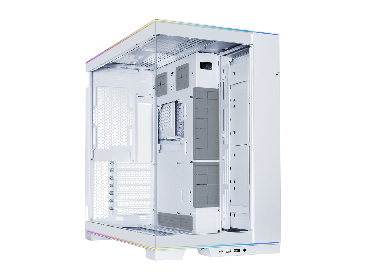LIAN LI O11 EVO RGB White Aluminum / Steel / Tempered Glass ATX Mid Tower Compu