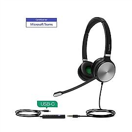 Yealink 277821 He 1308062 Uh36 Dual Teams Usb-c Wired Noise-canceling Microphone