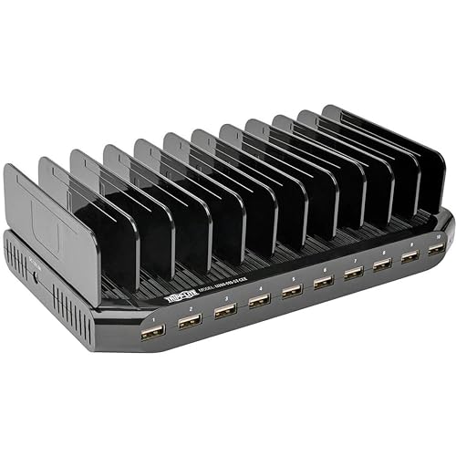 10 - Port USB Charging Station with Adjustable Storage, 12V 8A (96W) USB Charger O - Dealtargets.ca