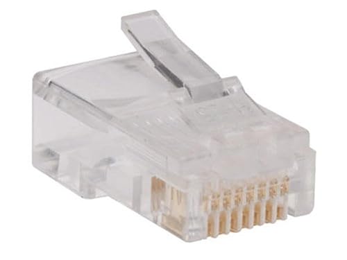 100 - Pack of Rj45 Plugs for Round Solid / Stranded Conductor 4 - Pair Cat5e Cable - Dealtargets.ca