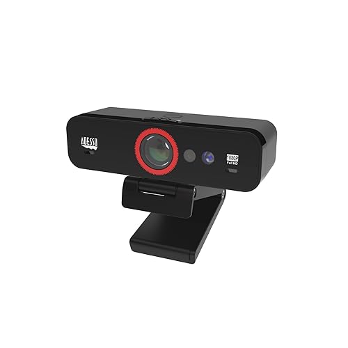 1080P HD Fixed Focus USB Webcam with Adjustable View Angle and Windows Hello Compatible, Built - in Dual Microphone, Privacy Shutter, Audio/Video Mode Privacy ON/OFF Switch & Tripod Mount - Dealtargets.ca
