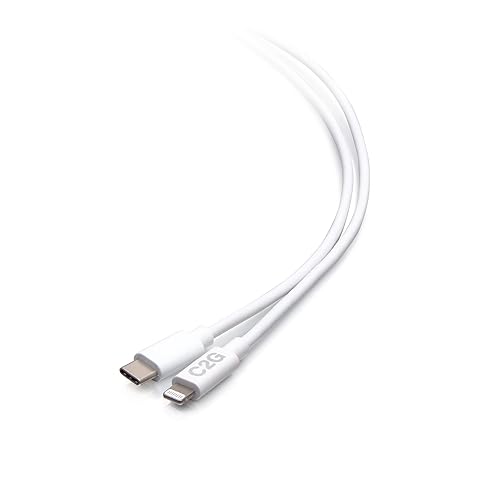 10ft (3m) USB - C® Male to Lightning Male Sync and Charging Cable - White 10FT White - Dealtargets.ca