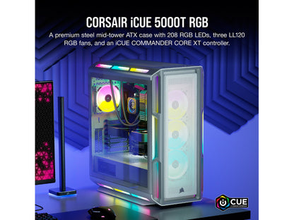 Corsair iCUE 5000T RGB CC-9011231-WW White Computer Case