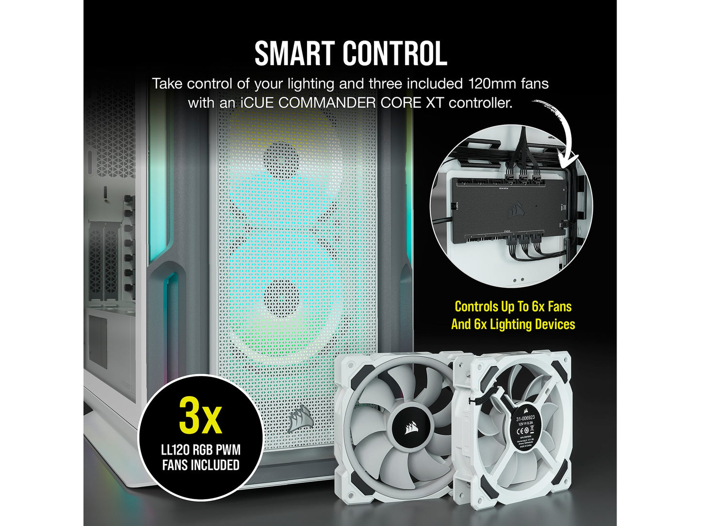 Corsair iCUE 5000T RGB CC-9011231-WW White Computer Case