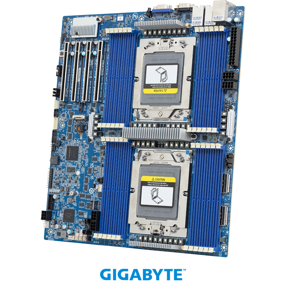 GIGABYTE MZ73-LM2 Motherboard - AMD EPYC™ 9005/9004 - E-ATX DP PCIe Gen5 cTDP 500W
