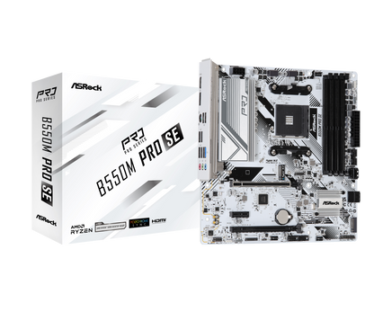 ASRock B550M Pro SE AM4 DDR4 SATA 6Gb/s 1 PCIe 4.0 x16 Micro ATX Motherboard