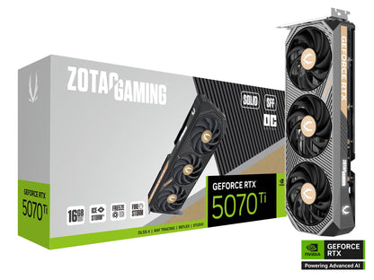 ZOTAC SOLID SFF OC GeForce RTX 5070 Ti 16GB 256-Bit GDDR7 DLSS 4.0 PIC-Express 5.0 Graphics Card ZT-B50710J3-10P