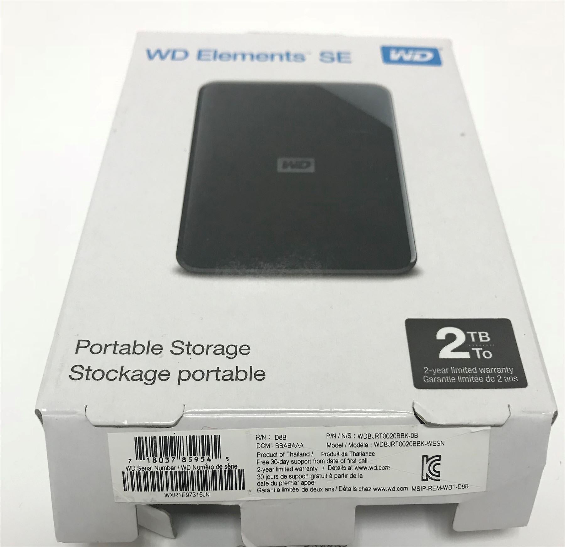 Western Digital WD WDBJRT0020BBK Elements SE 2TB External Drive - Black