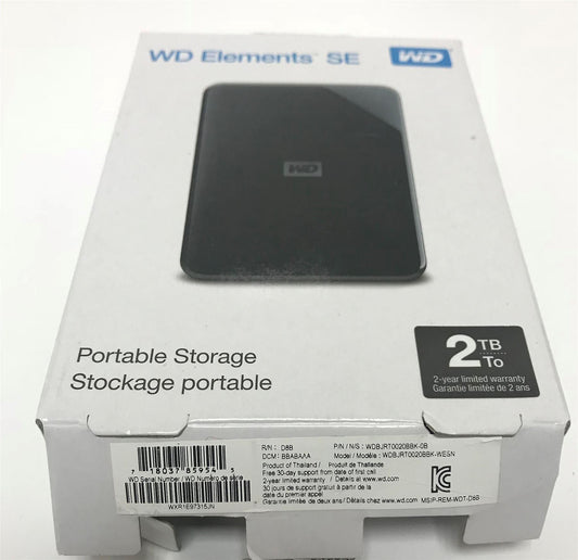 Western Digital WD WDBJRT0020BBK Elements SE 2TB External Drive - Black