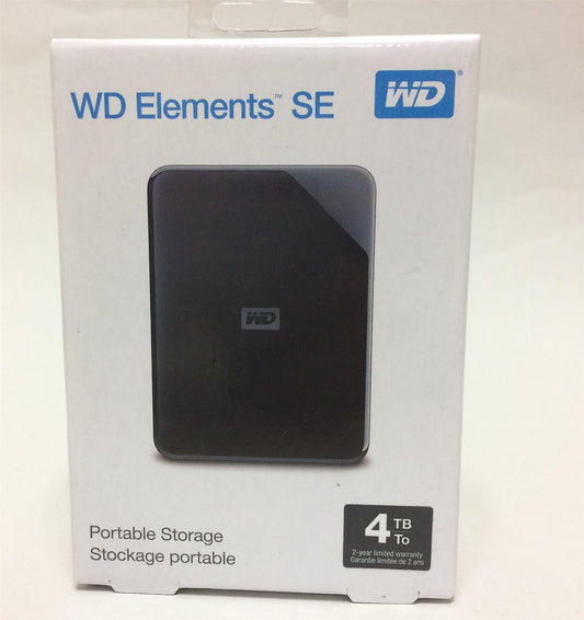Western Digital WD Elements SE 4TB Black External Hard Drive WDBJRT0040BBK-WESN
