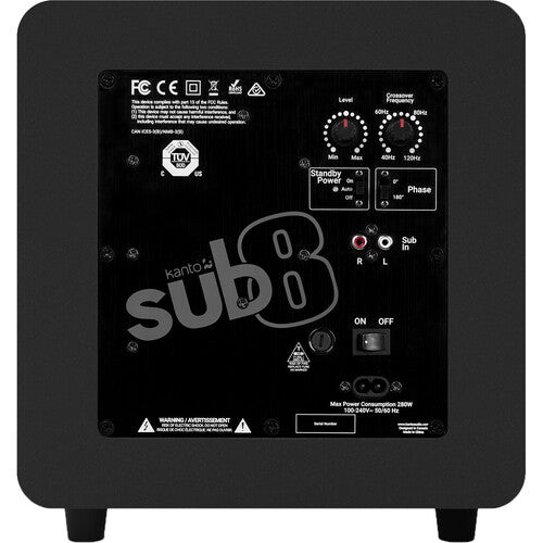 Kanto SUB8V Powered Subwoofer - Matte Black