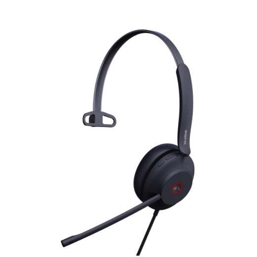 Yealink UH37 Mono Headset - Microsoft Teams Certification - Mono - USB Type C - Wired - 20 Hz to 20 kHz - Over-the-head - Monaural - Supra-aural - 3.94 ft Cable - Noise Reduction, Noise Cancelling, Electret Condenser Microphone - Noise Canceling - Black