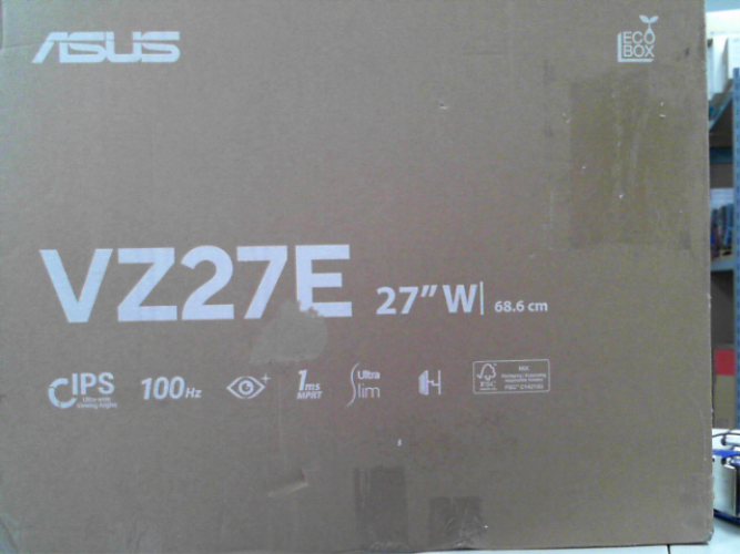 OPEN BOX - ASUS 27” (27-inch viewable) Eye Care Monitor (VZ27EHF-W) - Full HD (1920 x 1080), IPS, 100Hz, 1ms, Frameless, Adaptive-Sync, HDMI, Low Blue Light, Flicker Free, Ultra-Slim Profile, 3 yr Warranty