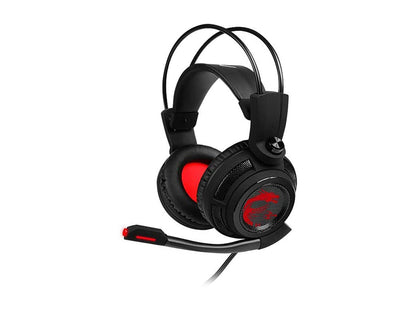 MSI Gaming Headset with Microphone, Enhanced Virtual 7.1 Surround Sound and Intelligent Vibration System (DS502)