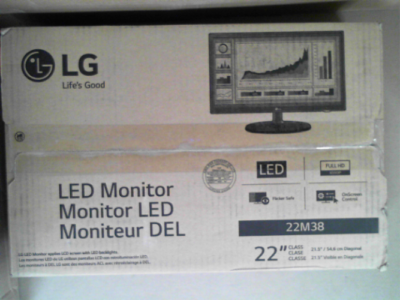 OPENBOX - LG 22M38D-B 22" Class Full HD 1080 Widescreen LED Monitor 75Hz 5ms Reader Mode 4 Screen Split DVI VGA