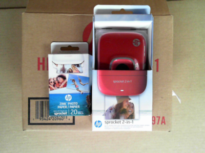 OPEN BOX - HP Sprocket 2-in-1 Portable Photo Printer & Instant Camera Bundle
