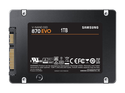 SAMSUNG 870 EVO Series 2.5 1TB SATA III V-NAND Internal Solid State Drive (SSD) MZ-77E1T0B/AM