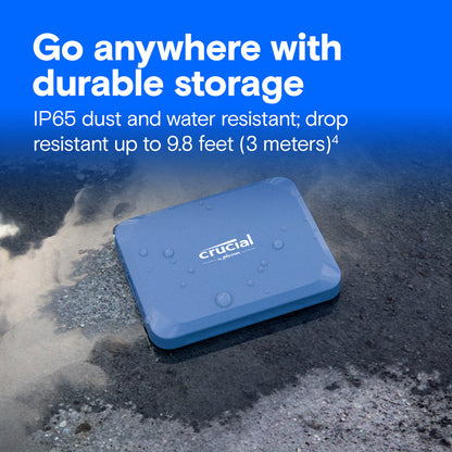 Crucial X10 2 TB Portable Solid State Drive - External - MAC, Gaming PC, Xbox, PlayStation Device Supported - USB 3.2 Gen 2x2 - 1