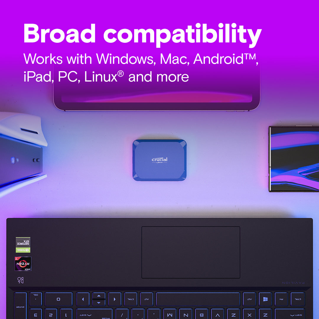 Crucial X10 2 TB Portable Solid State Drive - External - MAC, Gaming PC, Xbox, PlayStation Device Supported - USB 3.2 Gen 2x2 - 1