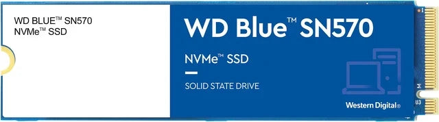 WD Blue SN570 500GB Internal NVMe SSD, M.2 2280, PCIe Gen3 x4 - WDS500G3B0C-BULK
